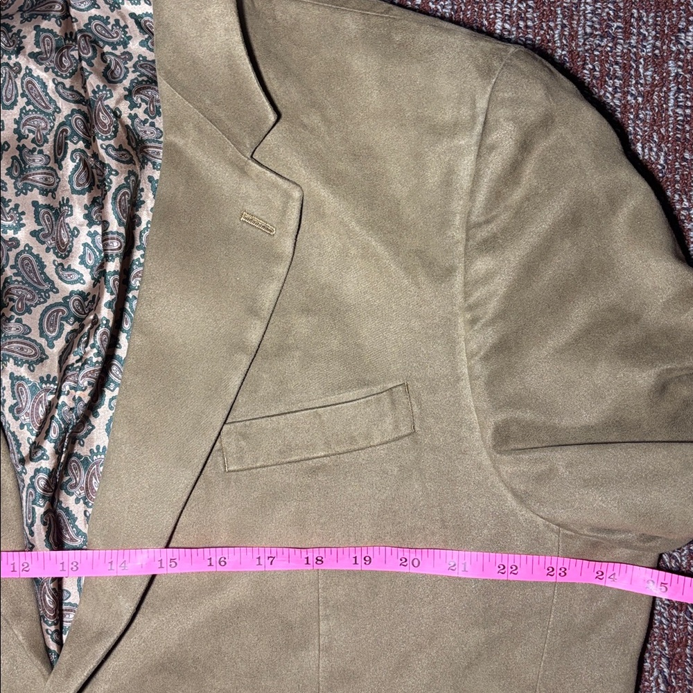 Lauren Ralph Lauren brown blazer two button micro suede preppy sport coat 44L - Picture 14 of 14